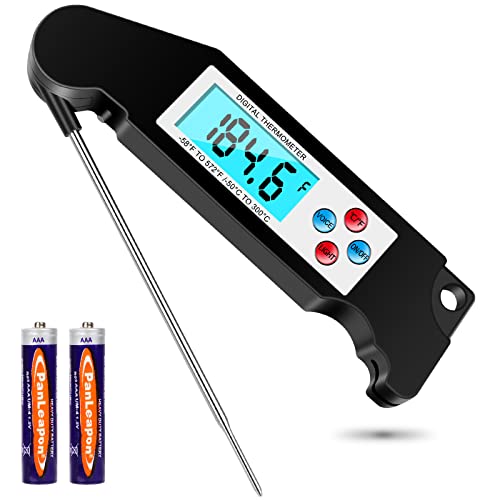 Allprettyall Digital Thermometer Talking Instant Read-Waterproof Food Thermometer with Talking Function & Backlight，Meat Thermometer for Cooking，Kitchen, Outdoor BBQ, and Grill(Black)