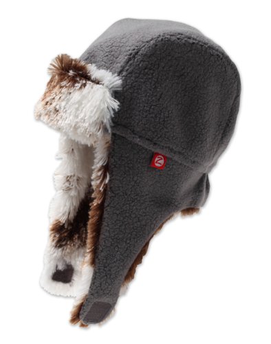 Zutano Unisex Baby Cozie Fleece Shaggy Hat, Gray, 12 Months