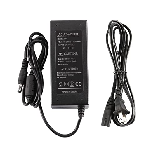 LEDMO Power Supply, Transformers,LED Adapter, 12V 5A 60 Watt Max AC 100-240V to DC 12V LED Driver for LED Strip Lights