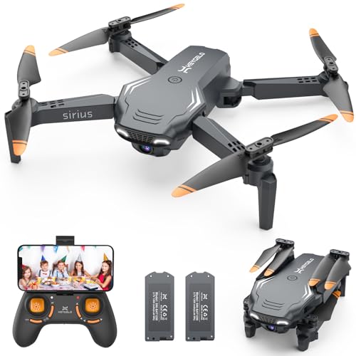 Heygelo S90 Drone with Camera for Adults, 1080P HD Mini FPV Drones for Kids Beginners, Foldable RC Quadcopter Toys Gifts with Altitude Hold, Voice/Gesture Control, 3 Speeds, 2 Batteries