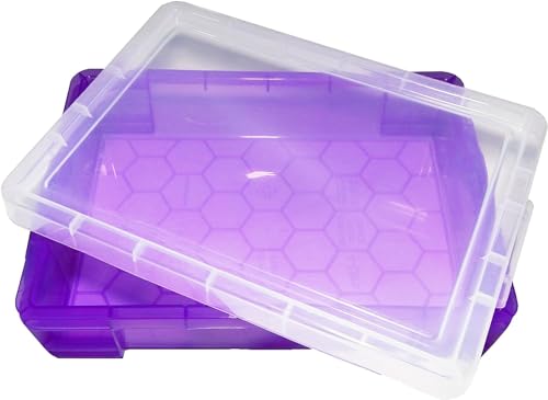 PlayTherapySupply Small Portable Sand Tray with Lid - Purple