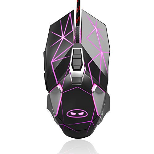 MageGee G10 Gaming Mouse Wired, 7 Colors Breathing LED Backlit Gaming Mouse, 6 Adjustable DPI (up to 3200 DPI), Ergonomic Optical Computer Mouse with 7 Buttons for Windows PC Gamers