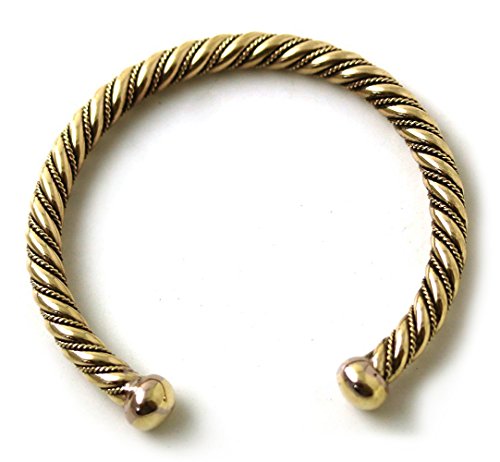 LynnAround Bronze Norse Nordic Viking Spiral Twisted Cable Bangle Cuff Bracelet Arm Ring Jewelry (8 Inches)