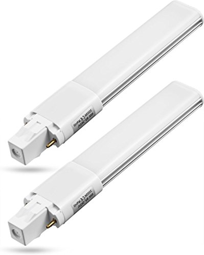 Amazing power 2-Pack 6W LED GX23 PL Lamp GX23d 2-Pin Base 13W CFL/Compact Fluorescent Lamp Replacement 120V Single Tube LED PL Horizontal Recessed Bulbs (Remove/Bypass The Ballast) (Daylight)