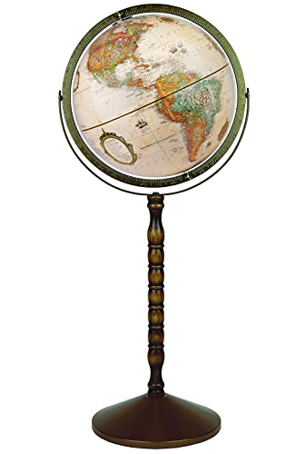 Replogle Treasury Antique, Floor Model World Globe, Raised Relief, 12' diameter