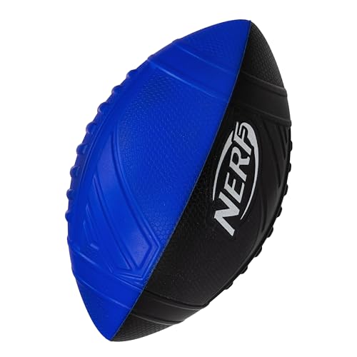 NERF Kids Foam Football - Pro Grip Youth Soft Foam Ball - Indoor + Outdoor Football for Kids - Small NERF Foam Football - 9' Inch Youth Sized Football - Blue + Black