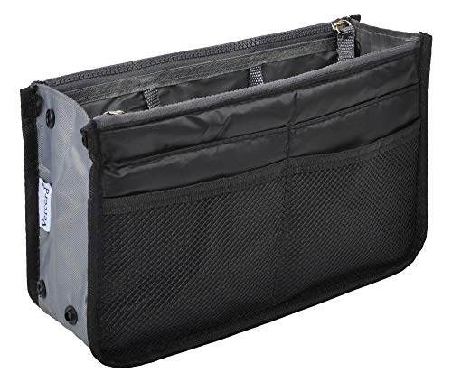Vercord Purse Organizer Insert for Handbags Bag Organizers Inside Tote Pocketbook Women Nurse Nylon 13 Pockets Black Large