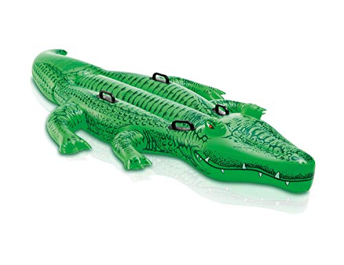 INTEX Giant Gator Inflatable Pool Float: Animal Pool Toy For Kids – 2 Heavy-Duty Handles – 176lb Weight Capacity – 80' x 45' – For Ages 3+