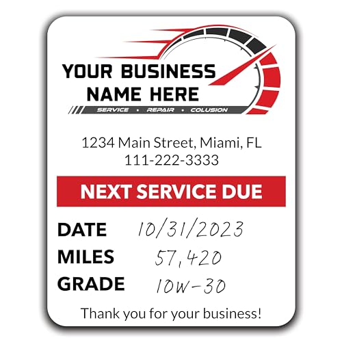 Custom Oil Change Stickers with Your Logo - Personalized Oil Change Window Stickers (15-5000 Stickers)