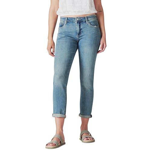 Lucky Brand Women's Mid Rise Sienna Boyfriend Jean, Azure Bay, 32W X 27L