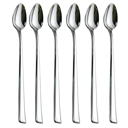 HISSF Iced Tea Spoons, Mixing Spoons,18/10 Stainless Steel Stirring Spoons, set of 6 Pieces-7.9 Inch