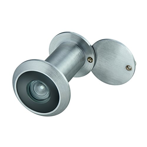 TOGU TG2814YG-SPC Solid Brass UL Listed 220-degree Door Viewer with Heavy Duty Privacy Cover for 1-3/8' to 2-1/6' Doors, Brushed Satin Chrome Finish