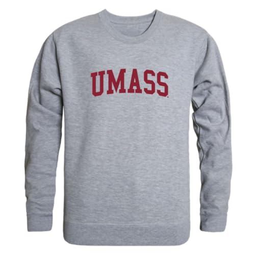 W Republic University of Massachusetts Amherst Minuteman Game Day Crewneck Sweatshirt Heather Grey X-Large