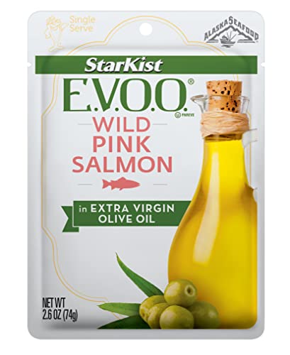 StarKist E.V.O.O. Wild-Caught Pink Salmon, 2.6 Oz, Pack of 12