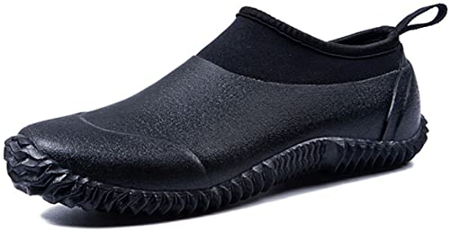 TENGTA Unisex Waterproof Garden Shoes Womens Rain Boots Mens Car Wash Footwear Black 11