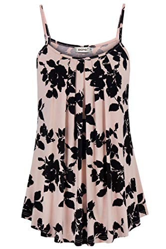 BEPEI Tank Tops for Women Plus Size,Flower Printed Cami Shirt Nursing Blouse Home House Clothes Summer Casual Beach Camisole 2024 Sleeveless Flowy Tunics,Red,2XL