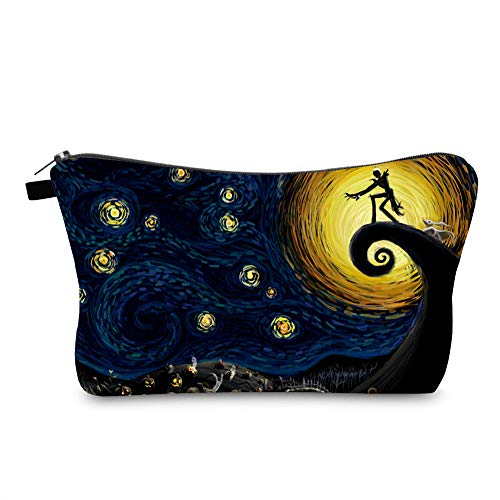 MRSP Cosmetic Bag Makeup bags for women,Small makeup pouch Travel bags for toiletries waterproof The Night Before Christmas (The Starry Night)