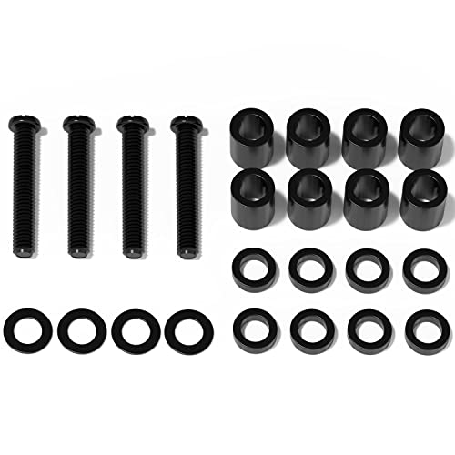 WALI M8 Screws for Samsung TV, M8 TV Mounting Screws, Extra Long with 15mm Long Spacers and D8 Washers (UVSSP-B), Black