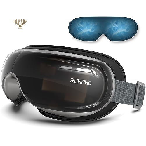 RENPHO Eyeris 3 - Voice Controlled Eye Massager with Preset Commands & Heat, Heated Eye Mask with DIY Massage Setting, Bluetooth Music Eye Relax Devices, Reduce Eye Strain Dark Circles, Ideal Gifts