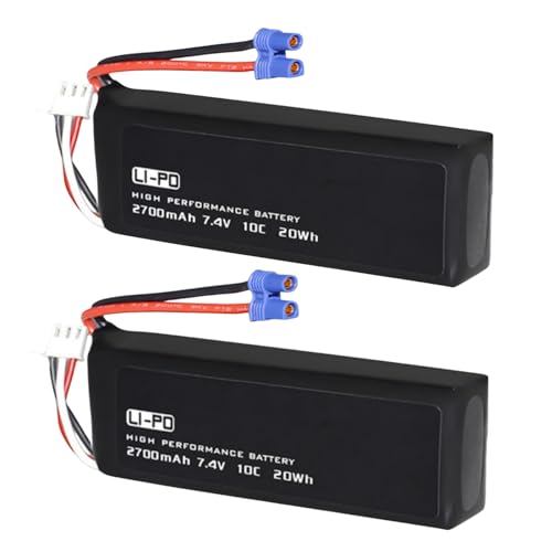 VOCTI 7.4V 2700mAh 10C Battery for Hubsan X4 H501S H501C H501A H501M Drone Quad Original Lithium Battery Accessories (2 Pack)