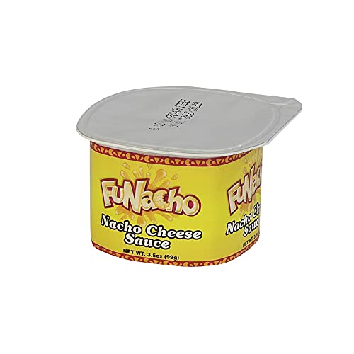 FUNacho Nacho Cheese Sauce | Delicious Cheese Dip | Perfect Condiment for Nachos, Hot Dogs, Pretzels and Cheese Fries | Gluten Free Queso De Nachos - ( 48 Count/ 3.5 oz each)