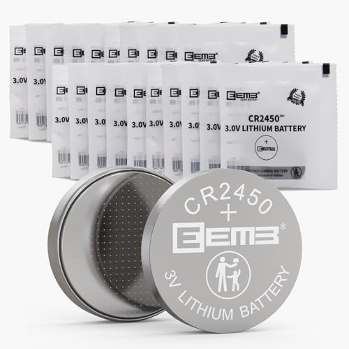 EEMB 20 Pack CR2450 Battery 3V Lithium Battery 2450 Button Coin Cell Batteries DL2450、ECR2450、BR2450 for Watch Tea Lights Votive Candles Alarm System Car Key Fob Remote Control Calculators Toys Games