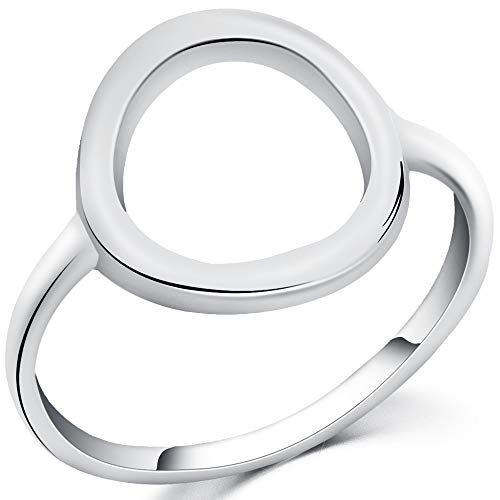 Jude Jewelers Stainless Steel Classical Simple Plain Open Karma Statement Promise Ring (Silver, 9)