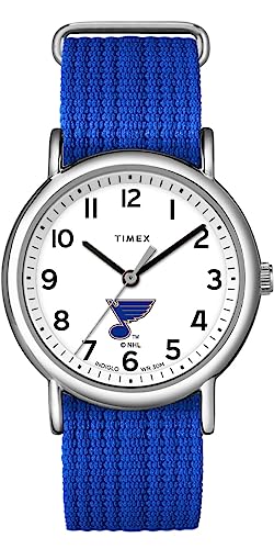 TIMEX Unisex Weekender 38mm Watch - Saint Louis Blues with Slip-Thru Single Layer Strap