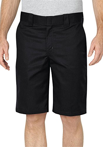Dickies Men's 11 Inch Relaxed Fit Stretch Twill Work Short, Black, 36