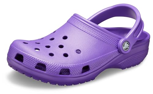 Crocs Unisex-Adult Classic Clogs (Best Sellers), Neon Purple, 7 Men/9 Women