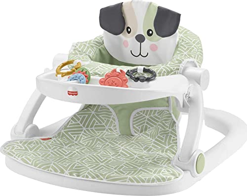 Fisher-Price Baby Portable Baby Chair Sit-Me-Up Floor Seat with Snack Tray and Developmental Toys, Puppy Perfection [Amazon Exclusive]