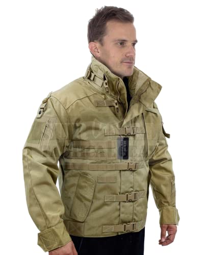 ZAPT 1000D CORDURA US Army Tactical Jacket Military Waterproof Windproof Hard Shell Jackets (Coyote Tan, Small:34-39'')