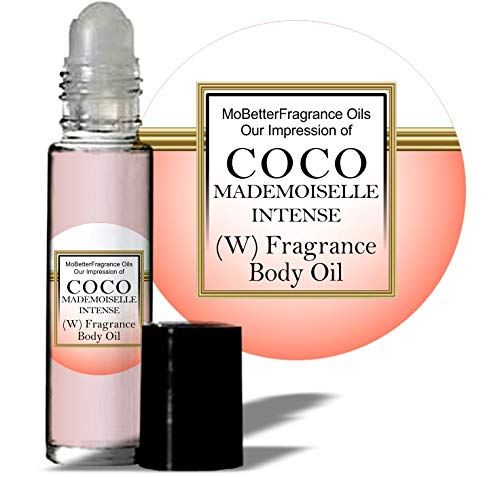 MoBetter Fragrance Oils' Our Impression of C o c o Mademoiselle Intense for Women Body Oil Fragrance 1/3 oz roll on Glass Bottle