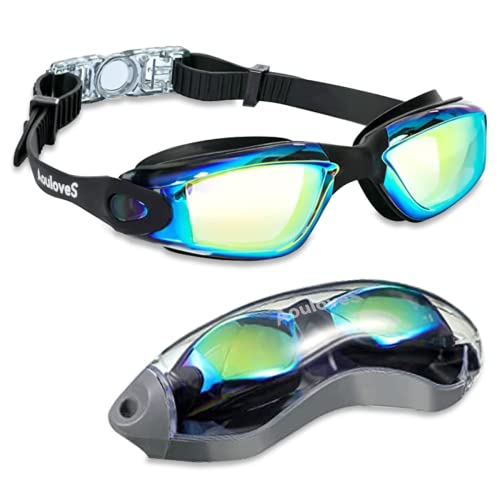 Aouloves Swim Goggles,Anti Fog No Leaking Clear Vision Water Pool Swimming Goggles for Adult Men Women Youth