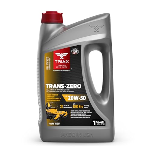 TRIAX Trans Zero 20W-50 Full Synthetic Hydro-Static Transmission Oil for Zero-Turn Mowers (1 Gal)