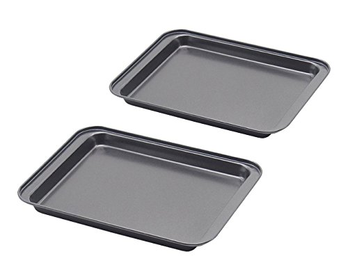 Little Small Baking Sheets Nonstick Set of 2 (9.5inch X 7.1inch) - SS&CC 8 Inch Nonstick Baking Toaster Oven Tray Cookie Sheets, 1 or 2 Person Household