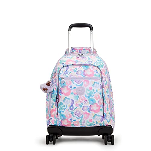 Kipling New Zea 15' Printed Laptop Rolling Backpack Aqua Flowers