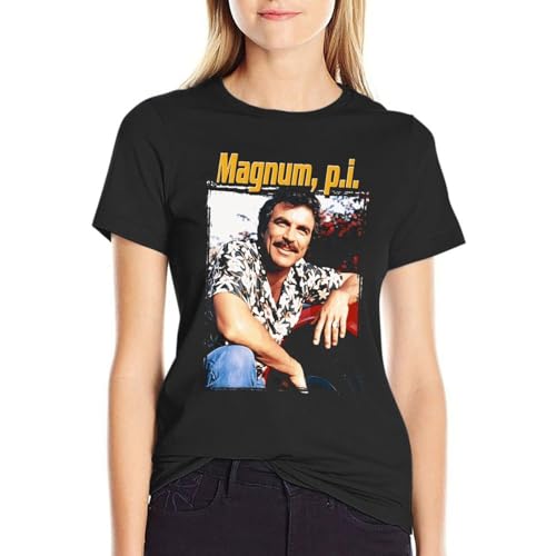 Tom Actor Selleck Shirt Women's Casual Summer Short Sleeve Graphic T Shirts Trendy Basic Tees Tops