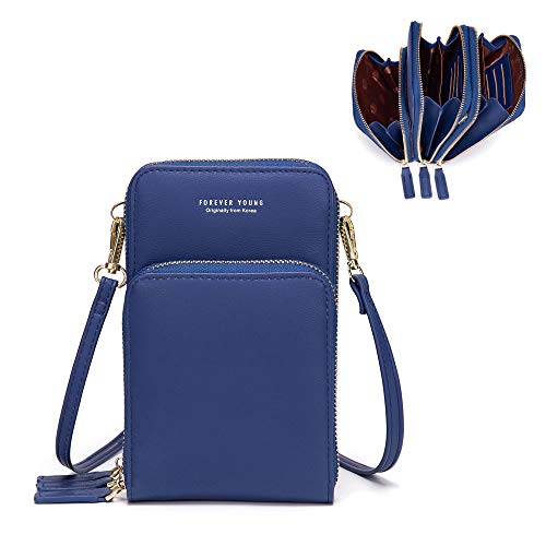 myfriday Small Crossbody Cell Phone Purse for Women, Mini Messenger Shoulder Handbag Wallet with Credit Card Slots