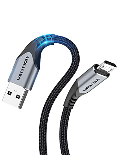 VENTION Micro USB Cable 10FT Android Charger Nylon Braided PS4 Controller Charger Cord Replacement for Kindle Fire Paperwhite, PS4, Xbox One Controller, Galaxy S7/S6/J7/J5