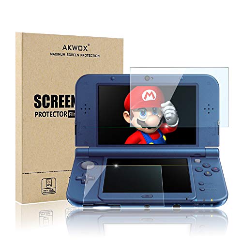 AKWOX (4-Pack) Screen Protector for Nintendo 3DS XL, HD Clear Crystal PET Screen Protective Filter for Nintendo 3DS XL with Anti-Bubble and Anti-Fingerprint