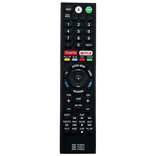 AIDITIYMI RMF-TX300U Voice Replace Remote Control with Mic for Sony XBR-43X800E XBR-43X830C XBR-55X900E XBR-55X930D XBR-55X930E XBR-65X930E XBR-65X935D XBR-65X937D XBR-75X850D XBR-75X857D XBR-75X910C