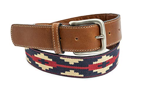 GauchoLife Guarda Pampas Premium Woven Polo Belt | (Blue/Red, 36)