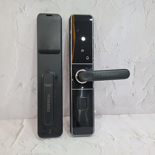 PUBMIND Electric locks, Sturdy and Reliable, Convenience, Fingerprint Door Lock Door Knob, Keyless Entry Door Lock for Home Hotel Office Apartment Bedroom Black