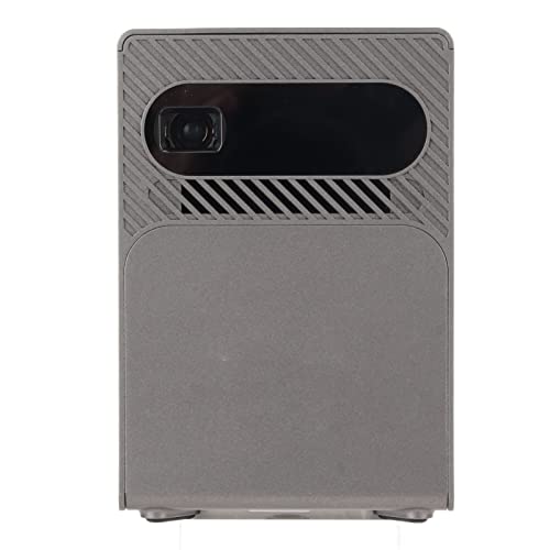 Portable DLP Projector, Smart Projector 5G WIFI Up To 120inch 3D 4K Auto Ladder Correction with RGB LED for Office (Grey)