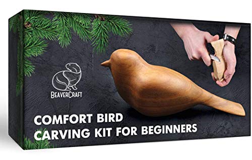 BeaverCraft Wood Carving Kit Comfort Bird DIY Kits for Adults Hobbies Whittling Knife Kit for Beginners & Kids Adult Craft Kits Wood Carving Knife Set
