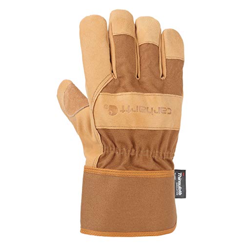 Carhartt Men's Insulated Grain Leather Work Glove with Safety Cuff, Brown, X-Large 1-Pair (Pack of 1)