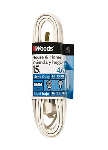 Woods 603W 15-Foot Cube Extension Cord with Power Tap; White