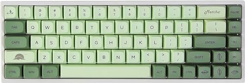 BOYI WK68 Matcha Green Mechanical Keyboard,65% Hot Swap Bluetooth 5.0/2.4G/Wired Type-C Tri-Mode RGB Gaming Keyboard,PBT Sublimation XDA Keycaps Wireless Keyboard for Mac/Win(Gateron Yellow Switch)
