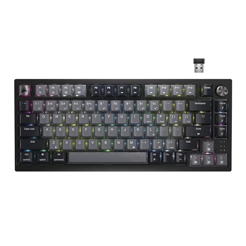 Corsair K65 PLUS WIRELESS 75% RGB Hot-Swappable Mechanical Gaming Keyboard – Pre-Lubricated MLX Red Linear Switches – Top Mounted – Dual-Layer Sound Dampening – PBT Keycaps – QWERTY NA – Black